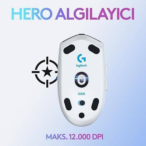 Logitech G G305 LIGHTSPEED 12.000 DPI Kablosuz Oyuncu Mouse - Beyaz