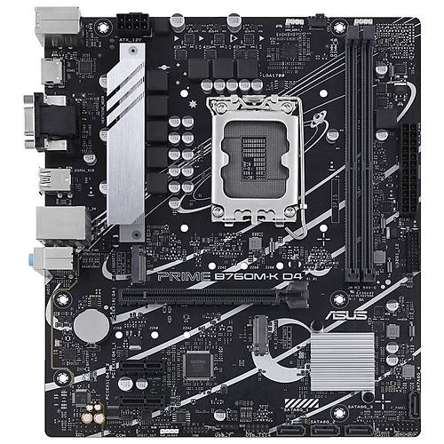 Asus PRIME B760M-K D4 Intel B760 Soket 1700 DDR4 5333MHz(OC) DDR4 2xM.2 mATX Anakart