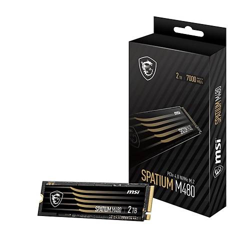 MSI SPATIUM M480 PCIe 4.0 NVMe M.2 2TB PLAY 7000 MB/Sn Okuma Hz 6000 MB/Sn Yazma Hz SSD