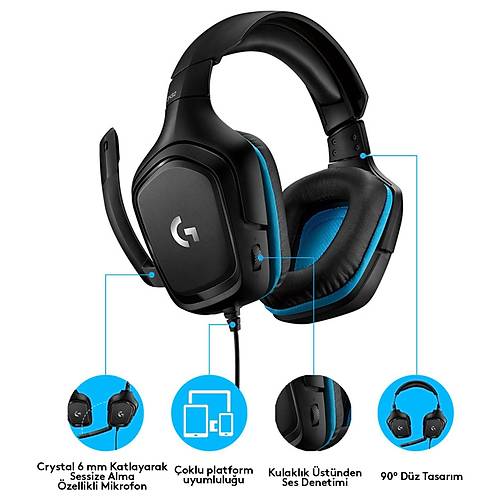 Logitech G G432 7.1 Kablolu Gaming Mikrofonlu 981-000770 Kulakst Kulaklk