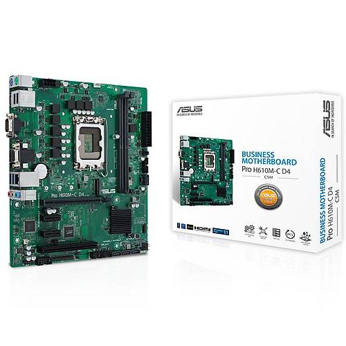 Asus PRO H610M-C D4-CSM Intel H610 Soket 1700 DDR4 3200MHz M2 mATX Anakart