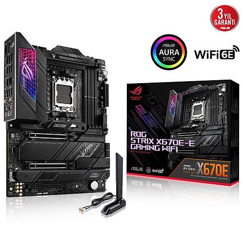 Asus ROG STRIX X670E-E GAMING WIFI AMD X670E Soket AM5 6400MHz DDR5 4xM.2 ATX Anakart