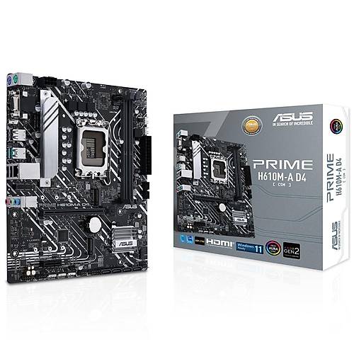 Asus PRIME H610M-A D4-CSM Intel H610 Soket 1700 DDR4 3200MHz 2xM2 mATX Anakart
