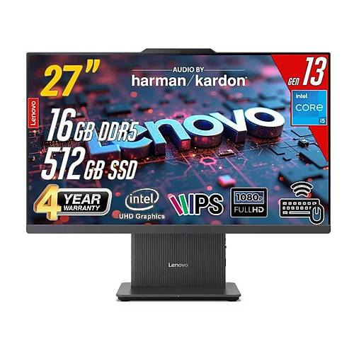 IdeaCentre 27IRH9 Intel Core i5-13420H 16GB 512GB 27 FHD FreeDos Siyah All in One Bilgisayar