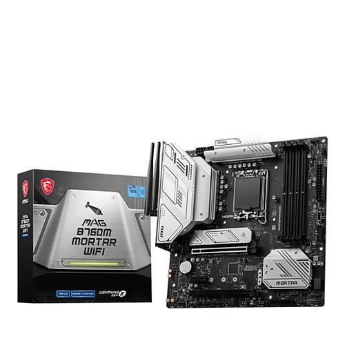 MSI MAG B760M MORTAR WIFI Intel B760 Soket 1700 7000MHz(OC) DDR5 2xM.2 ATX Anakart