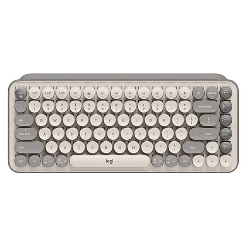 Logitech POP KEYS 920-011526 Trke Q Bej Kablosuz Klavye & Logitech POP Emoji 910-006651 Mist&Sand Bej Optik Kablosuz Mouse
