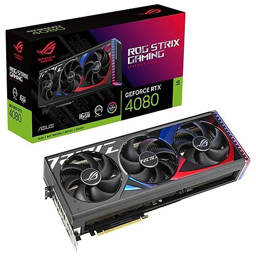 Asus GEFORCE ROG-STRIX-RTX4080-16G-GAMING  RTX 4080 16GB GDDR6X 256B Gaming Ekran Kart