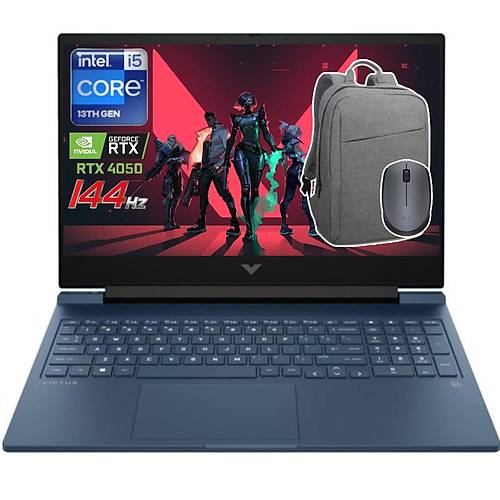 HP Victus Gaming 15-FA1033NT Intel Core i5 13500H 24GB 512GB SSD RTX4050 6GDR6 freedos 15.6 144Hz IPS 7N9V2EA-24512C Dizst Bilgisayar+Toploader B210 anta