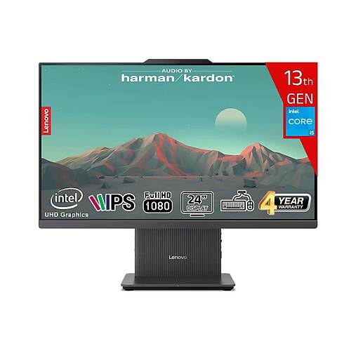 Lenovo IdeaCentre AIO 24IRH9 Intel Core i5-13420H 64GB DDR5 1TB SSD Intel UHD Graphics FreeDos 23.8 IPS FHD Siyah F0HN0057TR-641 Siyah All In One Bilgisayar
