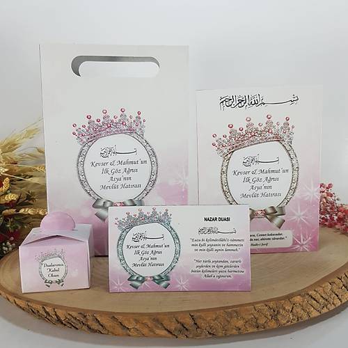 Iltl Pembe Yasin-i erif + anta + simli Magnet + Lokumluk