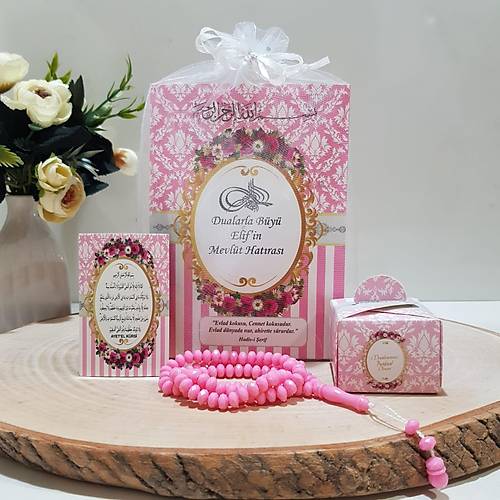 iekli Pembe Yasin-i erif + Tl Kese + Tesbih + Magnet + Lokumluk