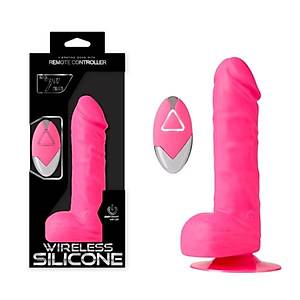 Wireless Uzaktan Kumandal�, Titre�imli, 18 cm. X 4 cm. Silikon Penis - �r�n Kodu: C-N7066