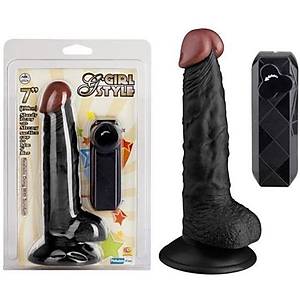 18 cm. Titre�imli Vantuzlu Zenci Realistik Penis - �r�n Kodu: C1762V