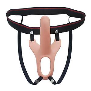 Silicone Curved 15 cm. ��ibo� Belden Ba�lamal� Protez Penis, Pants - �r�n Kodu: 182011F