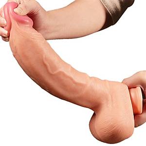 Yeni Nesil �ift Katmanl� Dev 30.5 cm X 5.8 cm Realistik Vantuzlu Penis - �r�n Kodu:LV411012