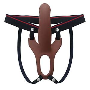 Silicone Curved 15 cm. ��ibo� Belden Ba�lamal� Protez Penis, Pants - �r�n Kodu: 182011B