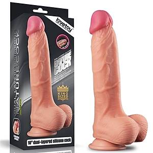 Yeni Nesil �ift Katmanl� Dev 25 cm X 5 cm Realistik Vantuzlu Penis - �r�n Kodu:LV411010