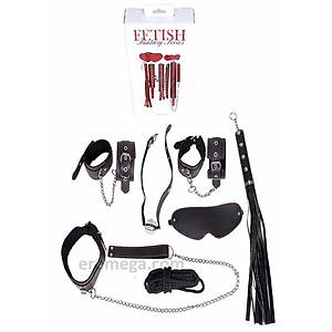 Fetish Fantezi 7 Par�al� Deri Esaret Seti Siyah - �r�n Kodu: E1008
