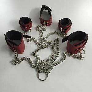 K�rm�z� Deri El Ayak Kelep�esi ve Boyunluk Seti - �r�n Kodu: 95141