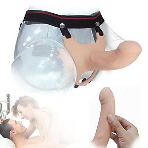 Silicone Curved 17 cm. ��ibo� Belden Ba�lamal� Protez Penis, Pants - �r�n Kodu: 182012F
