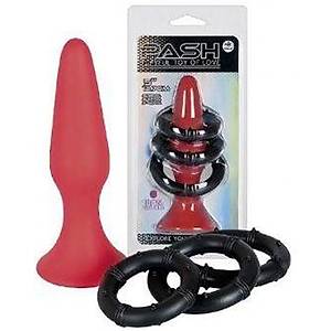 Pash 5 inç Anal Plag + 3 Boy Penis Ringi - Ürün Kodu: C350