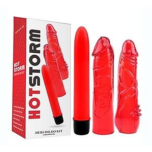 Hot Storm De�i�tirilebilir Ba�l�kl� 3'l� Jel Vibrat�r Seti - �r�n Kodu: C-CH0040