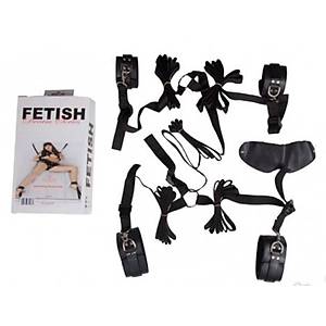 6 Par�al� El Ayak ve Yatak Ba�lama Seti Fetish Fantezi Seti - �r�n Kodu: 0010