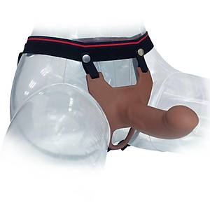 Silicone Curved 17 cm. ��ibo� Belden Ba�lamal� Protez Penis, Pants - �r�n Kodu: 182012B