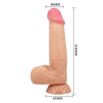 Yeni Nesil ift Katmanl 21.8 cm X 4.6 cm Realistik Vantuzlu Penis - rn Kodu:ELL1328