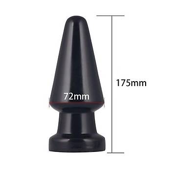 Siyahi Realistik 17.5 cm. X 7.2 cm. Kaln Anal Plug - rn Kodu: LV2241