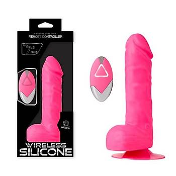 Wireless Uzaktan Kumandal, Titreimli, 18 cm. X 4 cm. Silikon Penis - rn Kodu: C-N7066