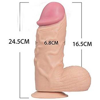 Extra Byk 24.5 cm. X 6.8 cm. Realistik Penis - rn Kodu: PX164