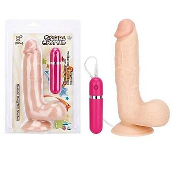 20.3 cm. 10 Fonksiyon Titreimli Vantuzlu Realistik Penis - rn Kodu: C764V