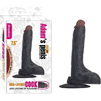 Adam's Zenci Realistik Penis 19 cm. - rn Kodu: LS- 058 Black