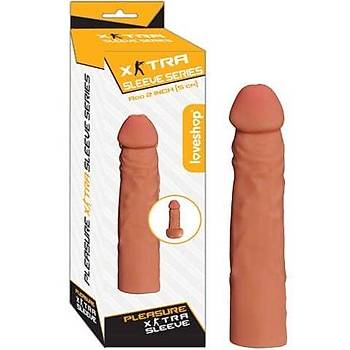 20 cm. Extra Sleeve 6 cm. Dolgulu Realistik Et Penis Klf - rn Kodu: 469