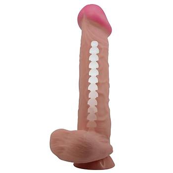 Yeni Nesil ift Katmanl Melez 26 cm X 5.5 cm Realistik Vantuzlu Penis - rn Kodu:ELL1323