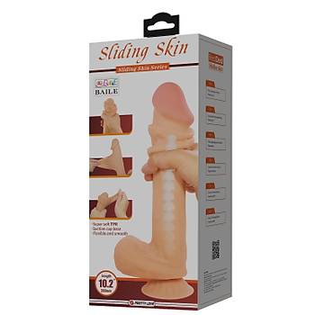 Yeni Nesil ift Katmanl 26 cm X 5.5 cm Realistik Vantuzlu Penis - rn Kodu:ELL1324