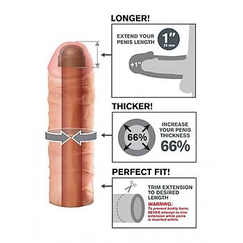 18 cm. Mega Extension 2.5 cm Uzt.Extra Kaln Realistik Et Klf - rn Kodu: 510076