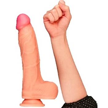 Yeni Nesil ift Katmanl Dev 25 cm X 5 cm Realistik Vantuzlu Penis - rn Kodu:LV411010