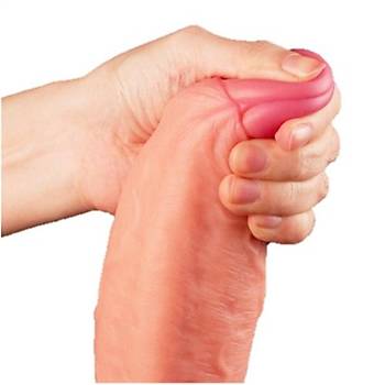 Yeni Nesil ift Katmanl Dev 28 cm X 5.3 cm Realistik Vantuzlu Penis - rn Kodu:LV411011