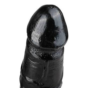 Black Strap On Titreþimli 17 cm. Zenci Jel Protez Penis - Ürün Kodu: 559845