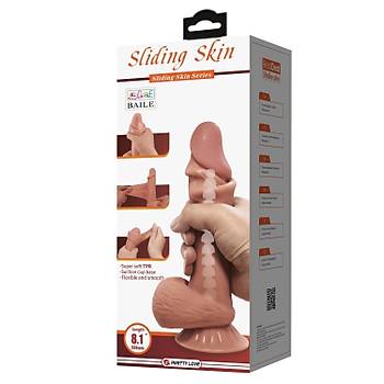 Yeni Nesil ift Katmanl Melez 21.8 cm X 4.6 cm Realistik Vantuzlu Penis - rn Kodu:ELL1327