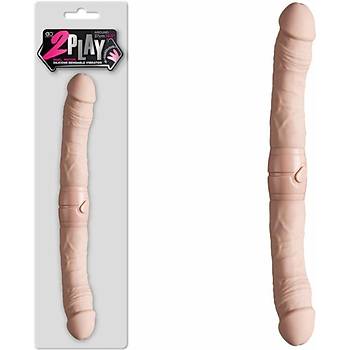 2 Play 37 cm Titreimli ift Tarafl ve ift Motorlu Realistik Dildo - rn Kodu: C-N7139