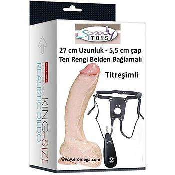 Real Stallion  27 cm. X 5.8 cm.Vantuzlu Titreimli Dev Protez Penis - rn kodu: E7173