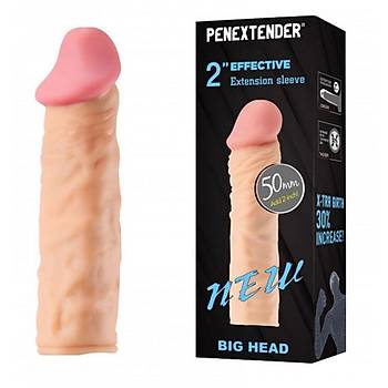 Penextender Big Head 5 cm. Dolgulu Realistik Et Penis Klf - rn Kodu: C-0081