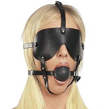 Fetish Face 100% Silikon 3'lü Set Ağız Topu Gözbandı ve Yüz Maskesi - Ürün Kodu: C362