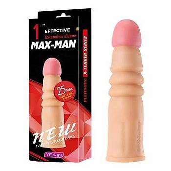 Max-Man 2.5 cm. Dolgulu Realistik Et Penis Kılıfı - Ürün Kodu: C-YN0054