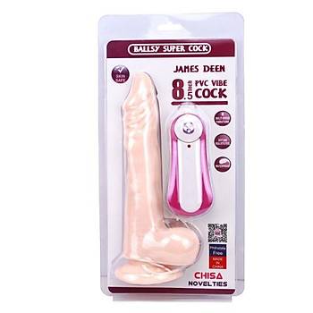 Oynarbaşlı Titreşimli James Deen 22 cm. Realistik Penis - Ürün Kodu: CCH7020