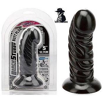 Black Stuby Kaln Burgulu 14 cm. X 4.5 cm. Buttplug - rn Kodu: C057