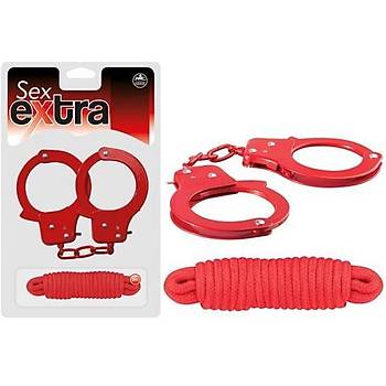 Sex-Extra Kelepçeli Bağlama Seti Kırmızı - Ürün Kodu: C1320K